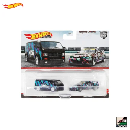 Hot Wheels Premium 2 Pack Nissan Skyline GT-R R33 HKS & MBK Van HKS