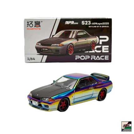 POP Race x XCARTOYS Nissan GT-R R32 Magic Chrome - APA Expo 2025