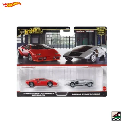 Hot Wheels Premium Lamborghini Countach LP5000 & Lancia Stratos Zero 2-Pack