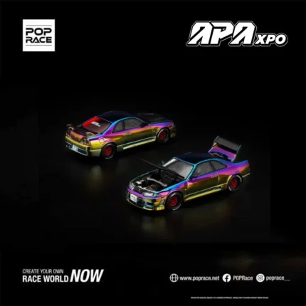 POP Race x XCARTOYS Nissan GT-R R33 Magic Chrome - APA Expo 2025