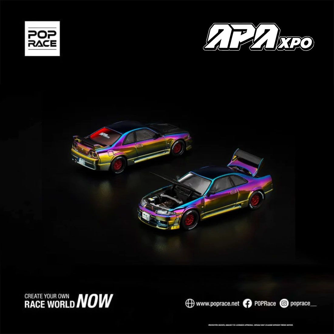 POP Race x XCARTOYS Nissan GT-R R33 Magic Chrome – APA Expo 2025