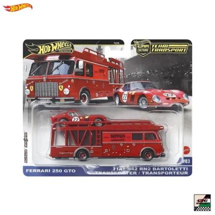 Hot Wheels Premium Ferrari 250 GTO & Fiat 642 RN2 Bartoletti Transporte