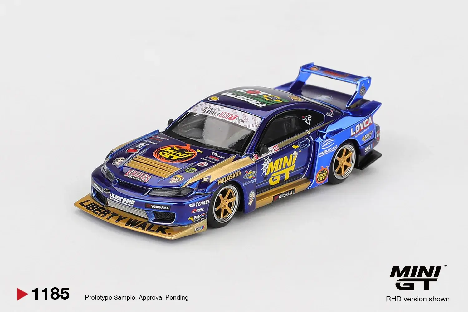 MiniGT #1185 Nissan LB-Super Silhouette S15 SILVIA #555 Team MINI GT Liberty Walk 2025 Formula Drift Halloween Special